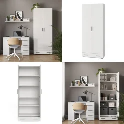 Aktenregal Frank Weiß 80 x 182.4 cm mit Schublade Vicco