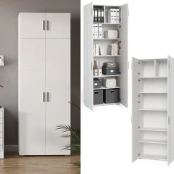 Aktenregal Frank Weiß 80 x 182.4 cm mit Schrankaufsatz Vicco