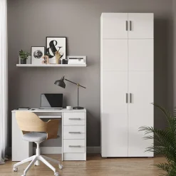 Aktenregal Frank Weiß 80 x 182.4 cm mit Schrankaufsatz Vicco