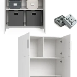 Aktenregal Frank Weiß 80 x 182.4 cm mit Schrankaufsatz Vicco