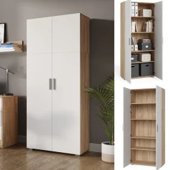 Aktenregal Frank Weiß/Sonoma 80 x 182.4 cm Vicco