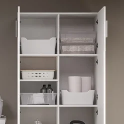 Aktenregal Ingo Weiß 80 x 182.4 cm mit Schrankaufsatz und Schublade Vicco