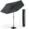 Ampelschirm Anthrazit 270 cm mit Schutzhülle und Ständer OK-Living