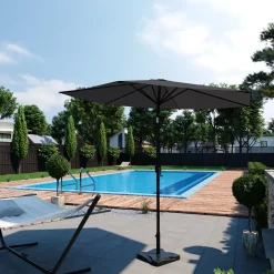 Ampelschirm Anthrazit 270 cm mit Schutzhülle und Ständer OK-Living