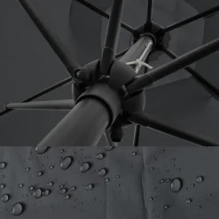 Ampelschirm Anthrazit 270 cm mit Schutzhülle und Ständer OK-Living