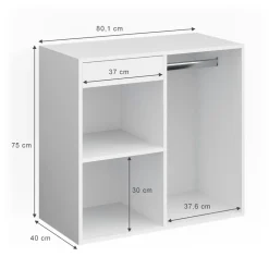 Anstellschrank Isabelle Weiß 80.1 x 75 cm Vicco