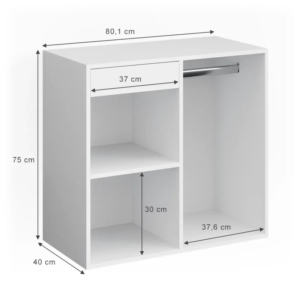 Anstellschrank Isabelle Weiß 80.1 x 75 cm Vicco