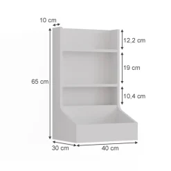Anstellschrank Sherry Weiß 40 x 65 cm mit 3 Ablagefächern Vicco