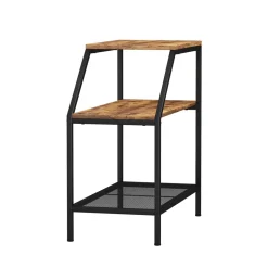 Anstelltisch Fyrk Eiche rustikal 30 x 60 cm mit 2 offenen Ablagen Vicco