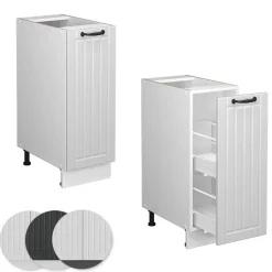 Apothekerschrank Fame-Line Weiß Landhaus 30 cm , AP Anthrazit Vicco