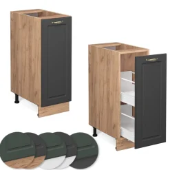 Apothekerschrank Fame-Line Anthrazit-Gold 30 cm , AP Marmor Vicco