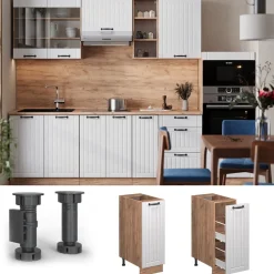 Apothekerschrank Fame-Line Weiß Landhaus 30 cm , AP Eiche Vicco