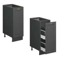 Apothekerschrank Fame-Line Anthrazit-Gold Landhaus 30 cm , AP Marmor Vicco