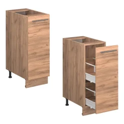 Apothekerschrank Fame-Line Goldkraft Eiche 30 cm , AP Marmor Vicco