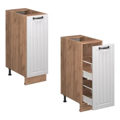 Apothekerschrank Fame-Line Weiß Landhaus 30 cm , AP Anthrazit Vicco