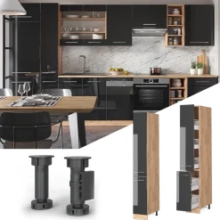 Apothekerschrank Fame-Line Anthrazit Hochglanz 30 cm Vicco