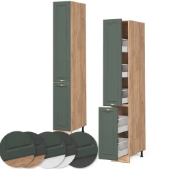 Apothekerschrank Fame-Line Grün-Gold Landhaus 30 cm Vicco