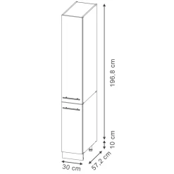 Apothekerschrank Fame-Line Goldkraft Eiche 30 cm Vicco