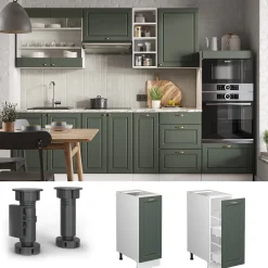 Apothekerschrank Fame-Line Grün-Gold Landhaus 30 cm ohne Arbeitsplatte Vicco