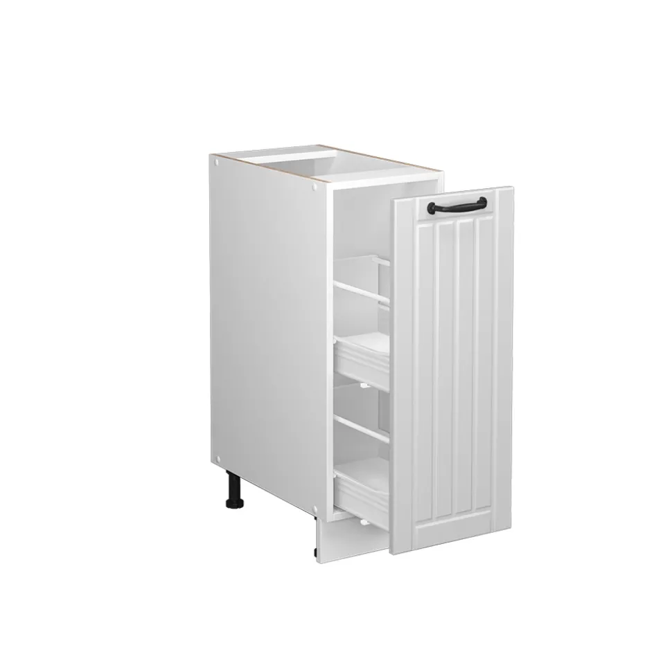 Apothekerschrank Fame-Line Weiß Landhaus 30 cm , AP Marmor Vicco