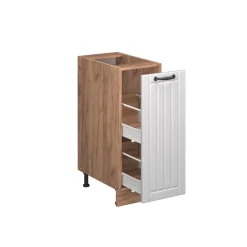 Apothekerschrank Fame-Line Weiß Landhaus 30 cm , AP Marmor Vicco