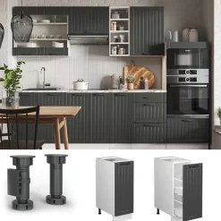 Apothekerschrank Fame-Line Anthrazit Landhaus 30 cm , AP Marmor Vicco