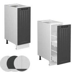 Apothekerschrank Fame-Line Anthrazit Landhaus 30 cm , AP Marmor Vicco