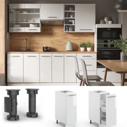 Apothekerschrank Fame-Line Weiß Hochglanz 30 cm ohne Arbeitsplatte Vicco