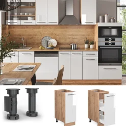 Apothekerschrank Fame-Line Weiß Hochglanz 30 cm , AP Marmor Vicco