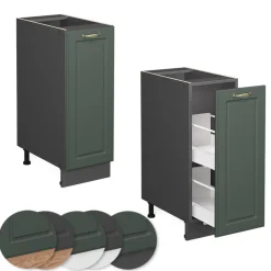 Apothekerschrank Fame-Line Grün-Gold Landhaus 30 cm , AP Anthrazit Vicco