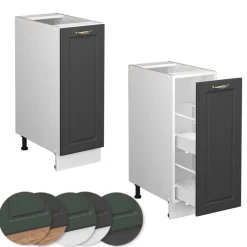 Apothekerschrank Fame-Line Anthrazit-Gold 30 cm ohne Arbeitsplatte Vicco