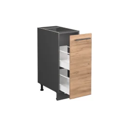 Apothekerschrank Fame-Line Goldkraft Eiche 30 cm , AP Marmor Vicco