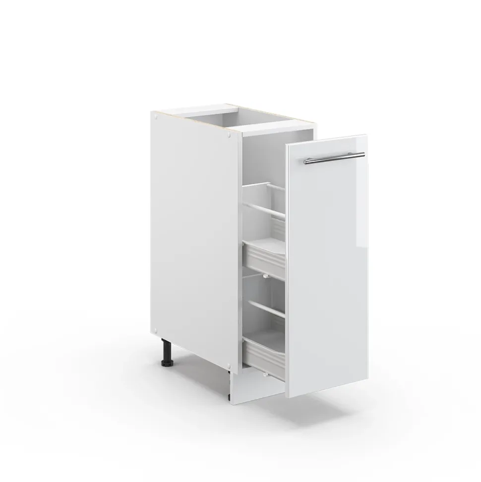 Apothekerschrank Fame-Line Weiß Hochglanz 30 cm , AP Eiche Vicco