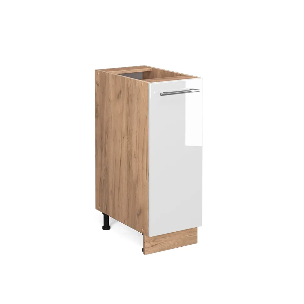 Apothekerschrank Fame-Line Weiß Hochglanz 30 cm ohne Arbeitsplatte Vicco