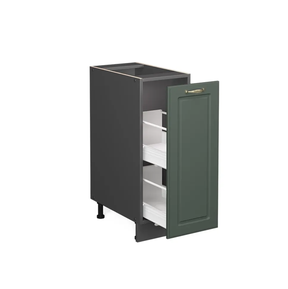 Apothekerschrank Fame-Line Grün-Gold Landhaus 30 cm , AP Eiche Vicco