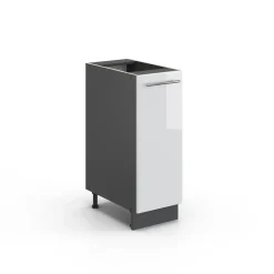 Apothekerschrank Fame-Line Weiß Hochglanz 30 cm ohne Arbeitsplatte Vicco