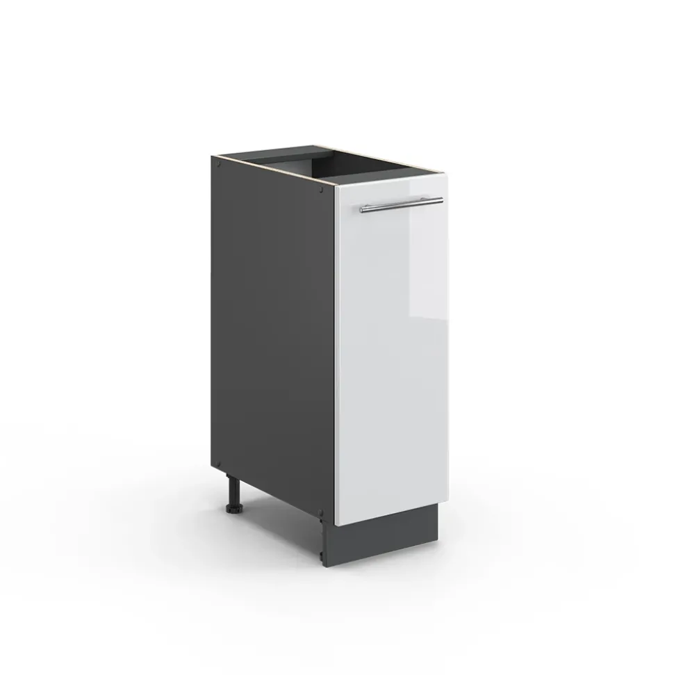 Apothekerschrank Fame-Line Weiß Hochglanz 30 cm ohne Arbeitsplatte Vicco