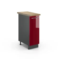 Apothekerschrank Fame-Line Bordeaux Hochglanz 30 cm , AP Eiche Vicco