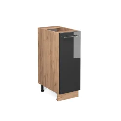 Apothekerschrank Fame-Line Anthrazit Hochglanz 30 cm ohne Arbeitsplatte Vicco