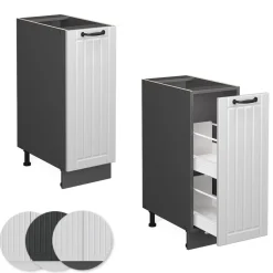 Apothekerschrank Fame-Line Weiß Landhaus 30 cm , AP Anthrazit Vicco