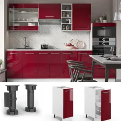 Apothekerschrank Fame-Line Bordeaux Hochglanz 30 cm ohne Arbeitsplatte Vicco