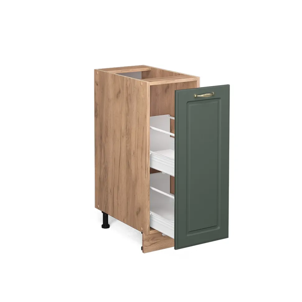 Apothekerschrank Fame-Line Grün-Gold Landhaus 30 cm , AP Eiche Vicco