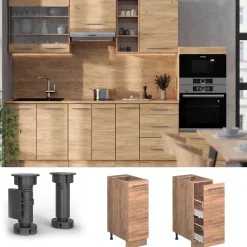 Apothekerschrank Fame-Line Goldkraft Eiche 30 cm ohne Arbeitsplatte Vicco