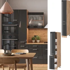 Apothekerschrank R-Line Anthrazit Hochglanz 30 cm Vicco