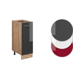 Apothekerschrank R-Line Anthrazit Hochglanz 30 cm ohne Arbeitsplatte Vicco