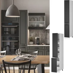 Apothekerschrank R-Line Anthrazit Landhaus 30 cm Vicco