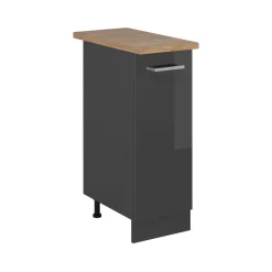 Apothekerschrank R-Line Anthrazit Hochglanz 30 cm , AP Eiche Vicco