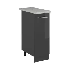 Apothekerschrank R-Line Anthrazit Hochglanz 30 cm AP Marmor Vicco