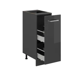 Apothekerschrank R-Line Anthrazit Hochglanz 30 cm AP Marmor Vicco