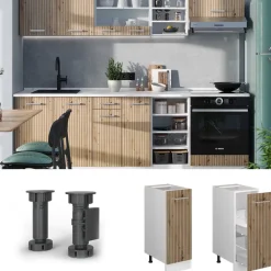 Apothekerschrank R-Line Artisan-Eiche 30 cm , AP Anthrazit Vicco